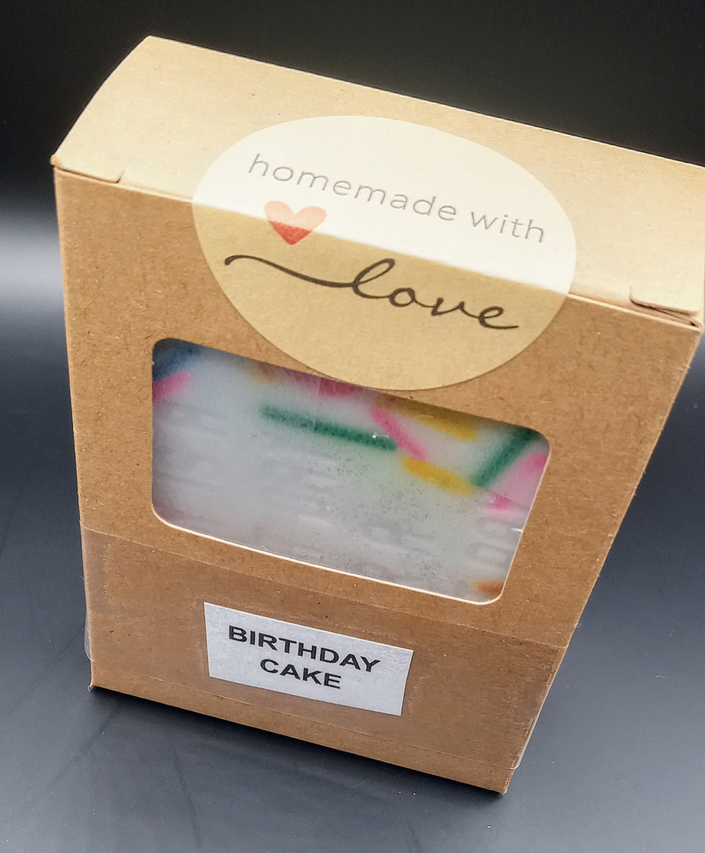 Birthday Cake Scrubby Bar with soap sprinkles